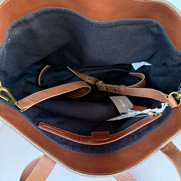 NWT Madewell The Medium Transport Tote Printed Calf Hair Edition in Pecan Multi - Picture 11 of 15